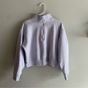 Purple Turtle Neck Zip Up Crop Top | A New Day